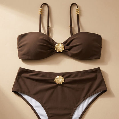 Colorcalm™ Solid Color Two-Piece Swimsuit, material and detail close-up