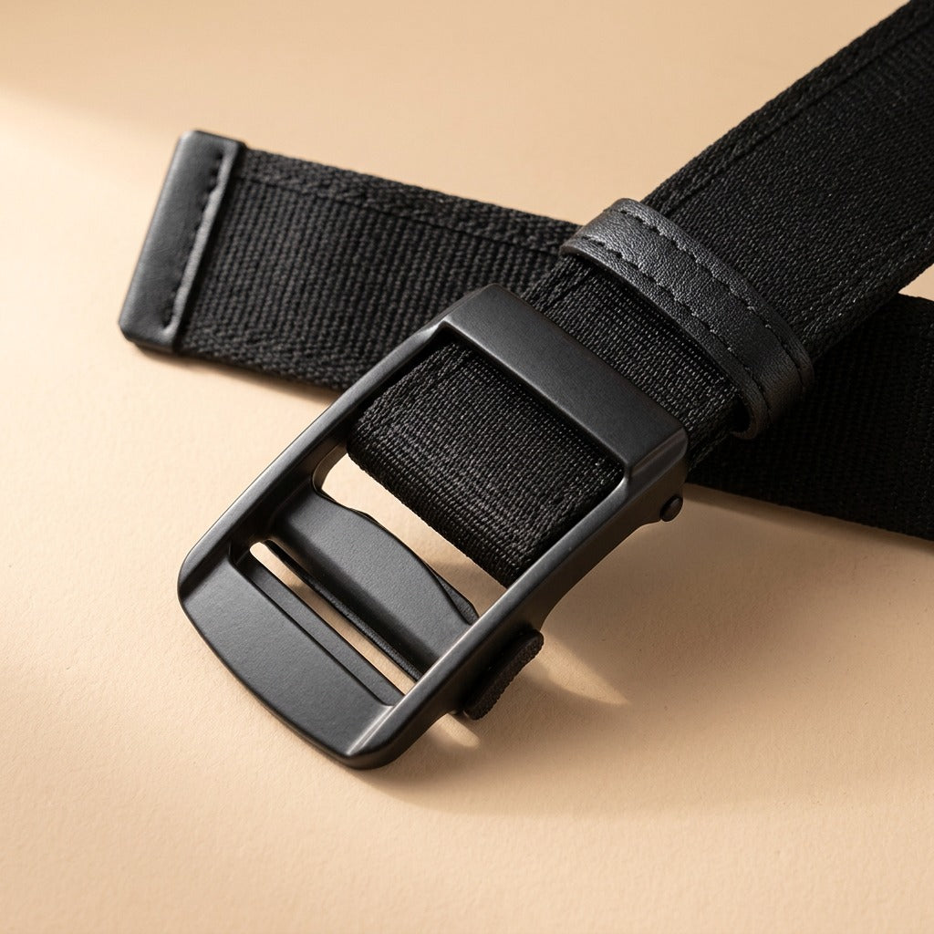 Snapweave™ Nylon Automatic Buckle Belt, material and detail close-up