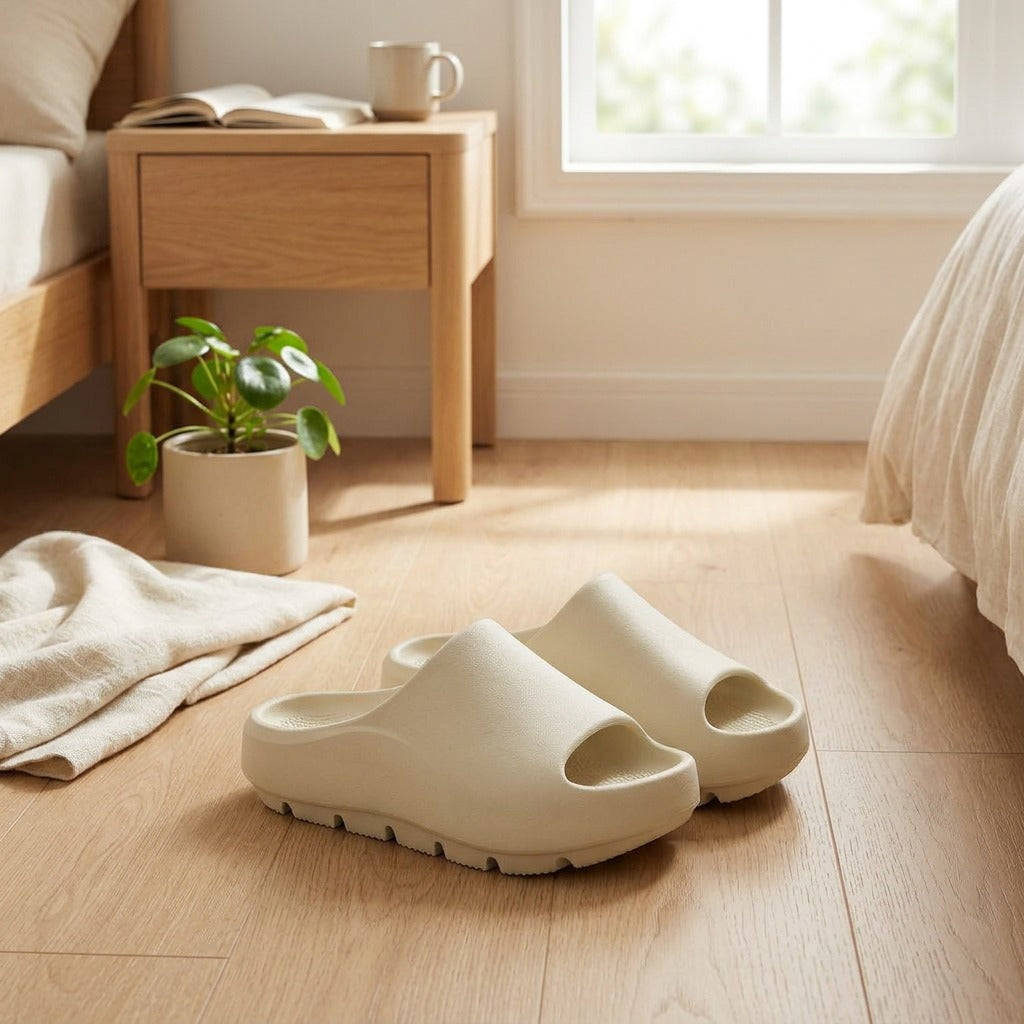 Archrest™ Negative Heel Arch Support Slippers in a calm home setting