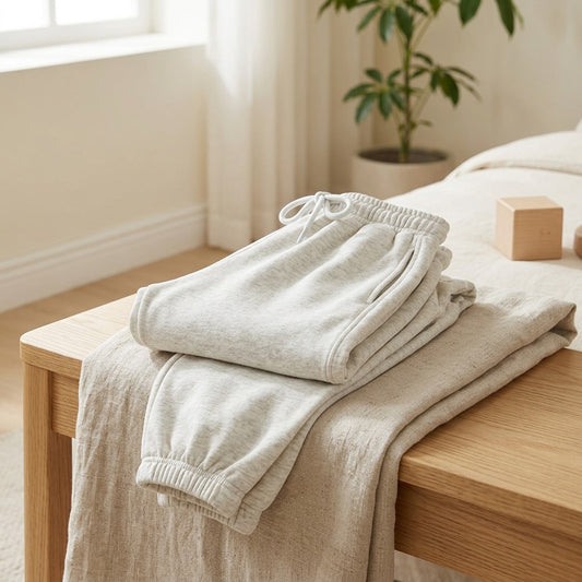Playflex™ Kids' Cotton-Blend Sports Casual Sweatpants in a calm home setting