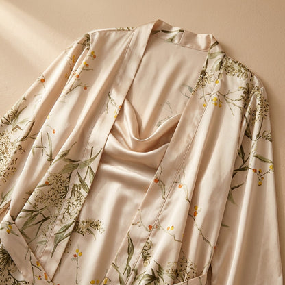 Satinlull™ Satin Two-Piece Pajama Set, material and detail close-up
