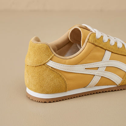 Goldpace™ Yellow German Training Shoes, material and detail close-up