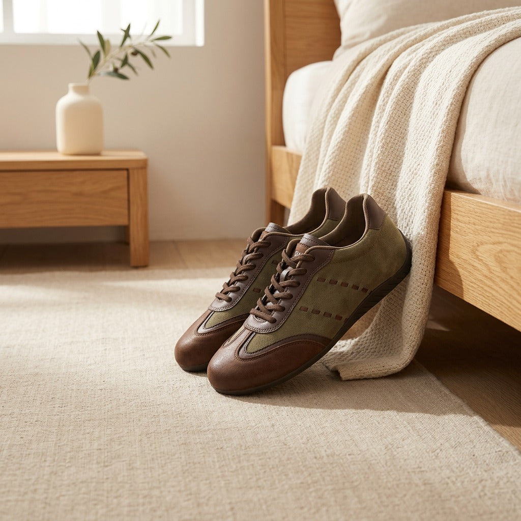 Crossstep™ Women’s German Training Shoes With Cross Straps in a calm home setting