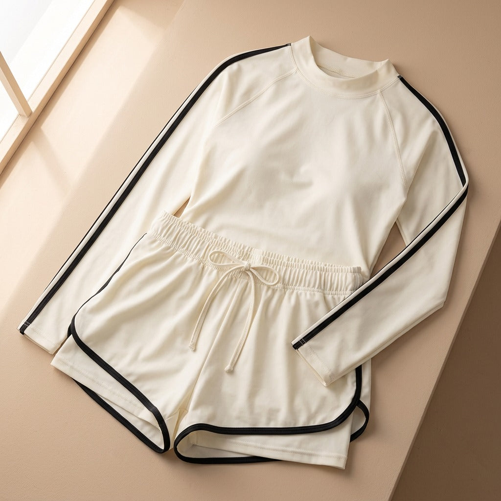 Swimcover™ Long-Sleeve Two-Piece Swimsuit, material and detail close-up
