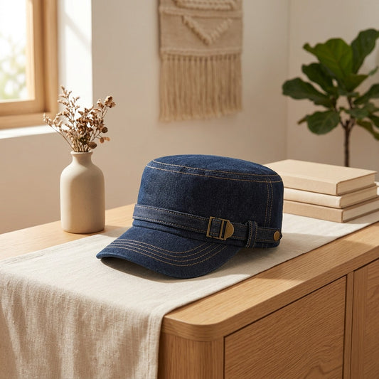 Suncanter™ Flat-Top Summer Horse Riding Hat in a calm home setting