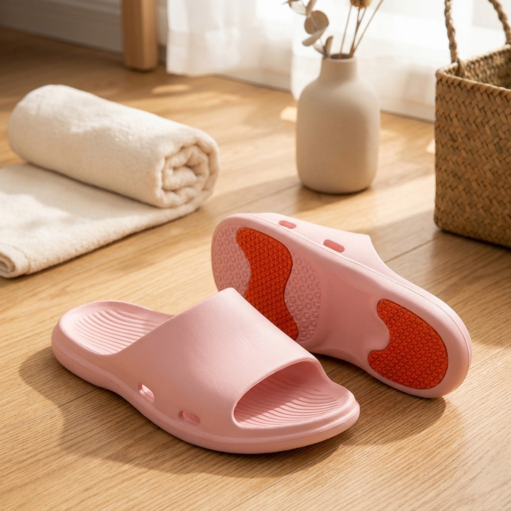 Surestep™ EVA Non-Slip Bathroom Slippers, styled close view