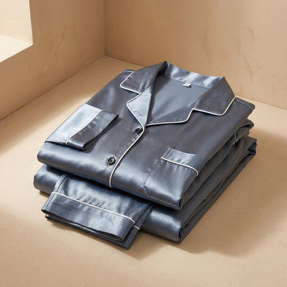Silkduo™ Long Sleeve Ice Silk Couple Pajamas