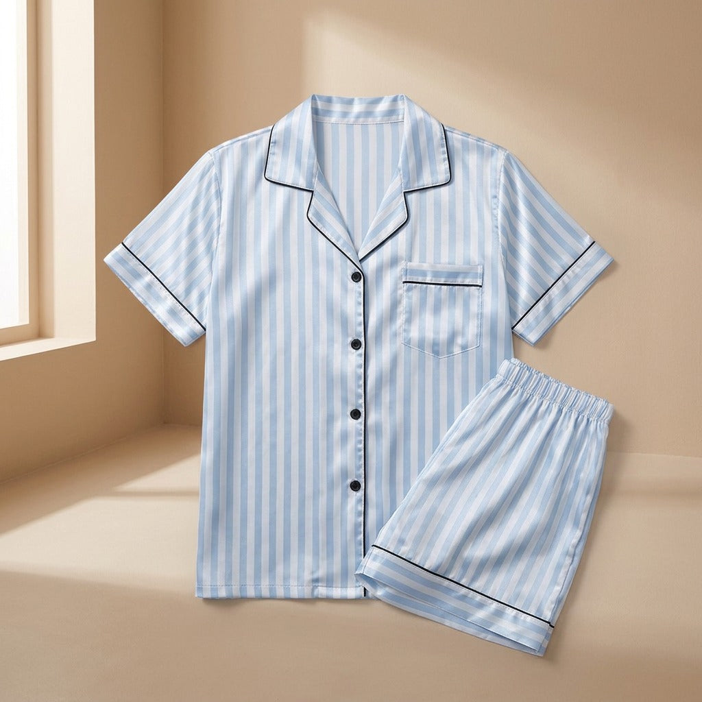 Stripedream™ Striped Polyester Satin Pajama Set
