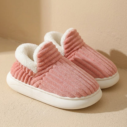 Cozytread™ Women’s Winter Plush Home Slippers, material and detail close-up