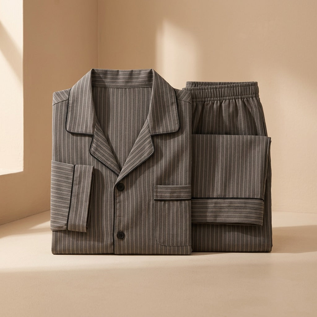 Stripeease™ Striped Polyester Pajama Set