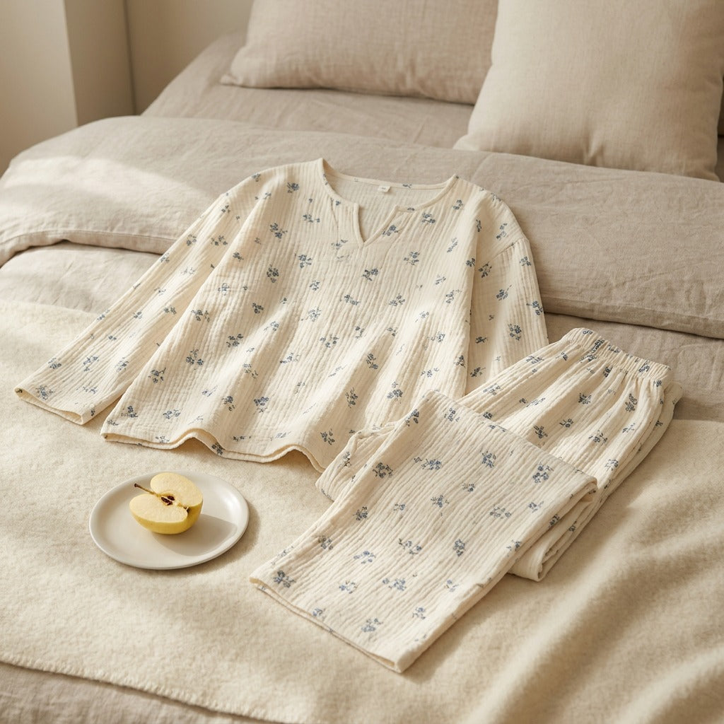 Cottonlull™ Pure Cotton Pajama Set, styled close view
