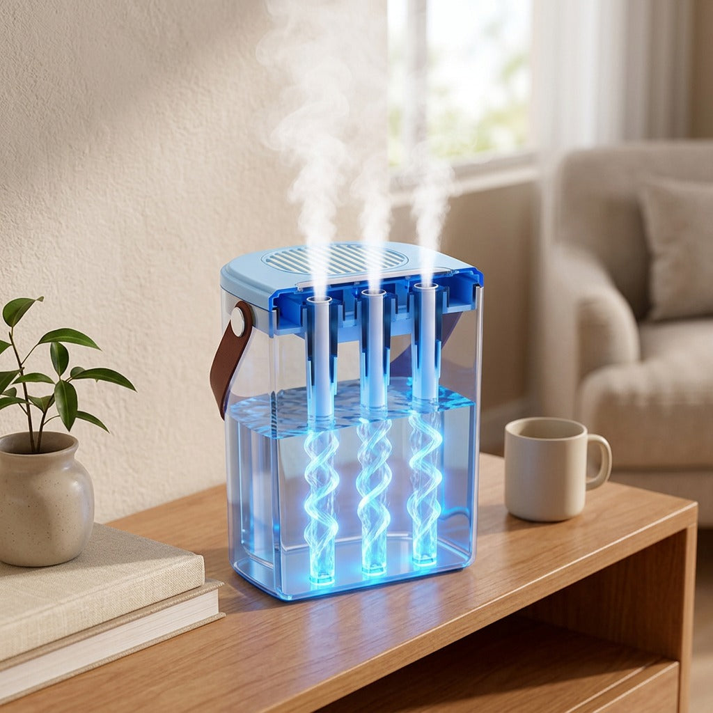 Jetmist™ Three-Jet USB Air Humidifier, styled close view
