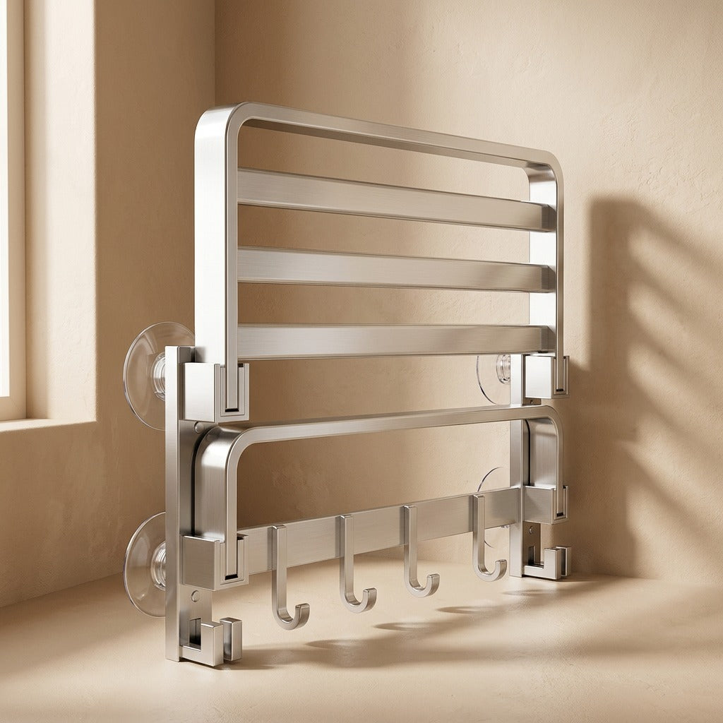 Suctionfold™ Suction Cup Folding Towel Rack