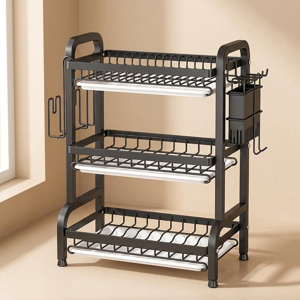 Plateperch™ Carbon Steel Dish Storage Rack, material and detail close-up