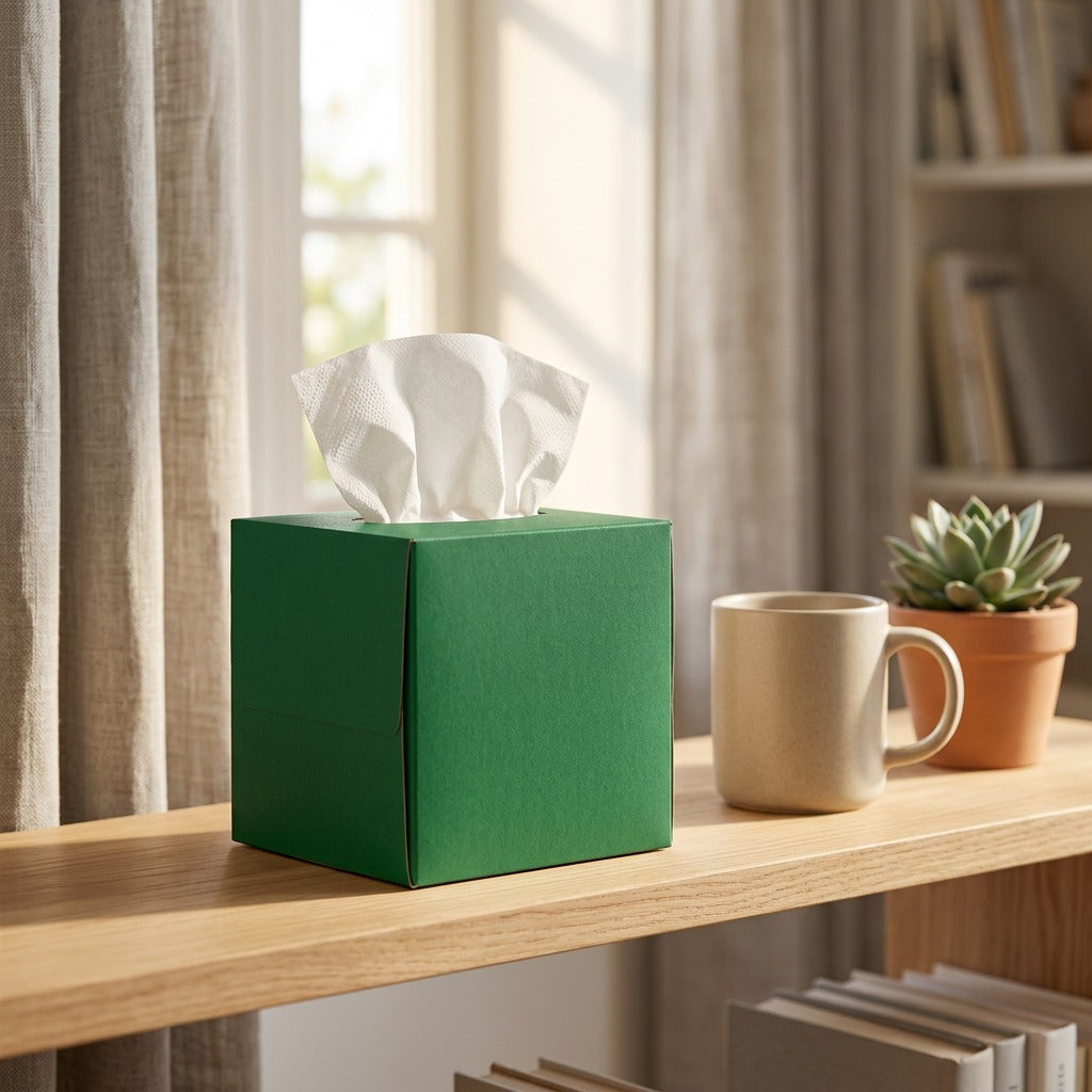 Softply™ Wood Pulp Three-Layer Tissues, styled close view