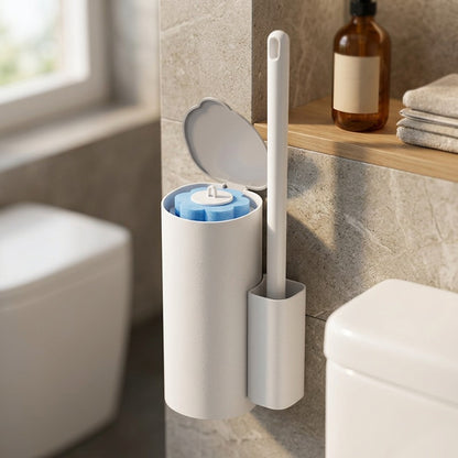 Wallbristle™ Wall-Mounted Toilet Cleaning Brush, styled close view