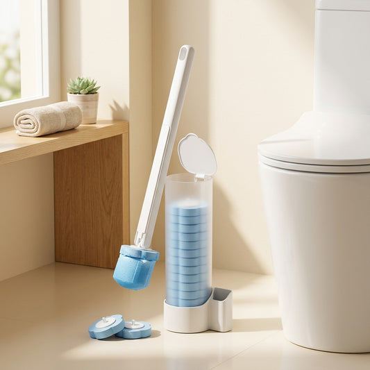 Rinsedrop™ Disposable Toilet Brush With Dissolving Heads in a calm home setting