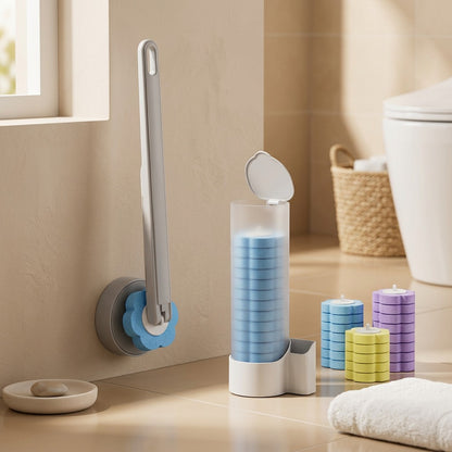 Hangclean™ Disposable Wall-Mounted Toilet Brush, styled close view