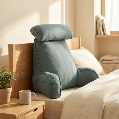 Readcush™ Polyester Reading Pillow With Arms in a calm home setting