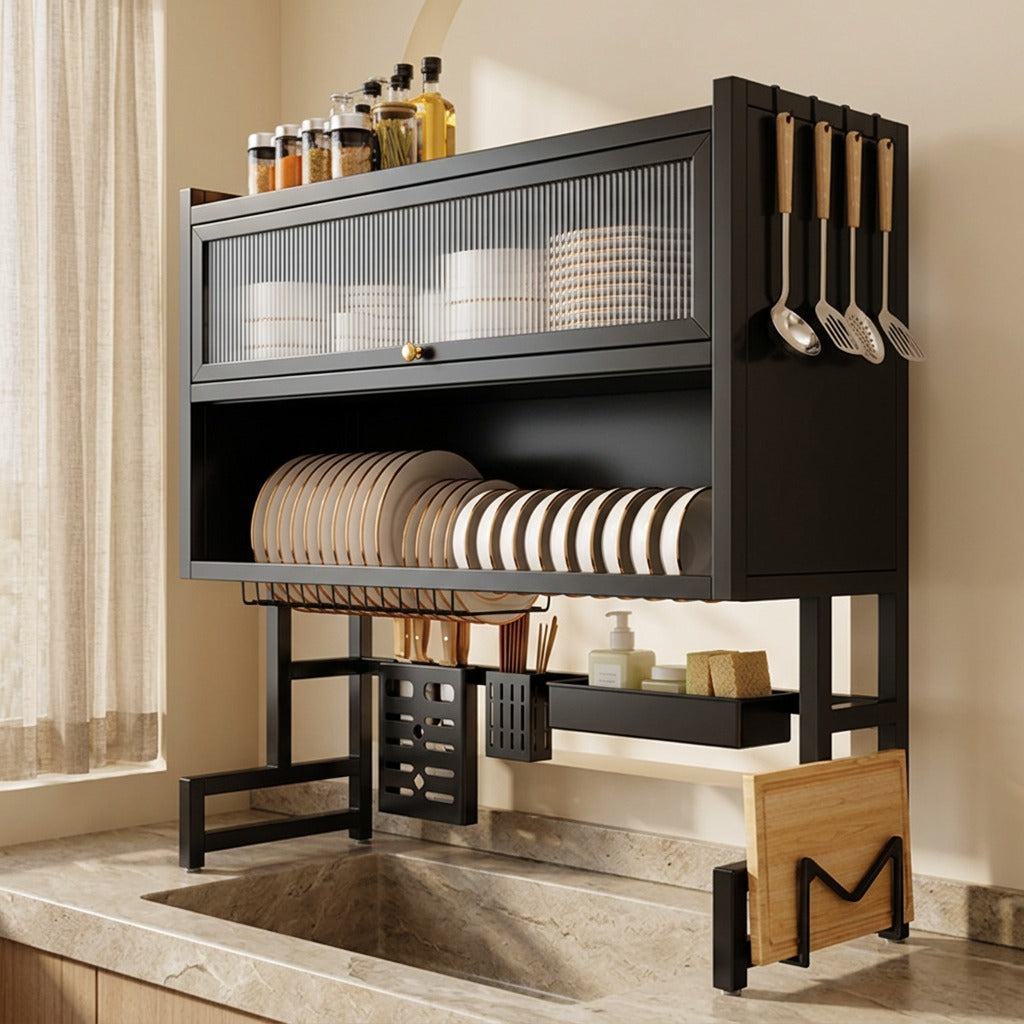 Sinkledge™ Kitchen Sink Storage Rack, styled close view