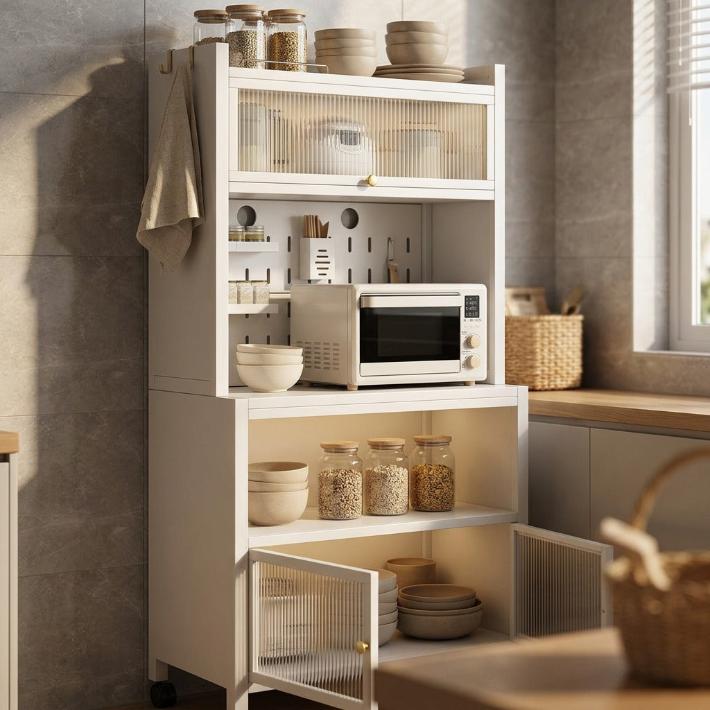 Racksmith™ Carbon Steel Kitchen Storage Rack, styled close view
