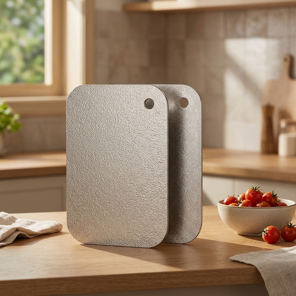 Twinchop™ Double-Sided Cutting Board, styled close view