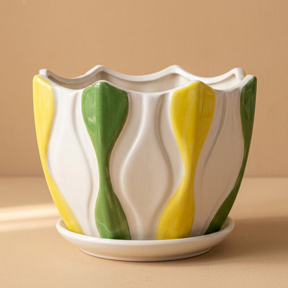 Petalclay™ Ceramic Flower Pot, material and detail close-up