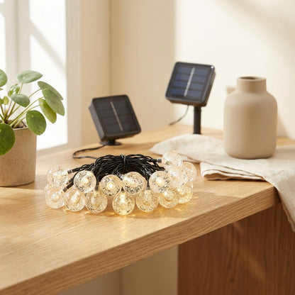 Bubbleray™ Solar Light String Bubble Ball in a calm home setting