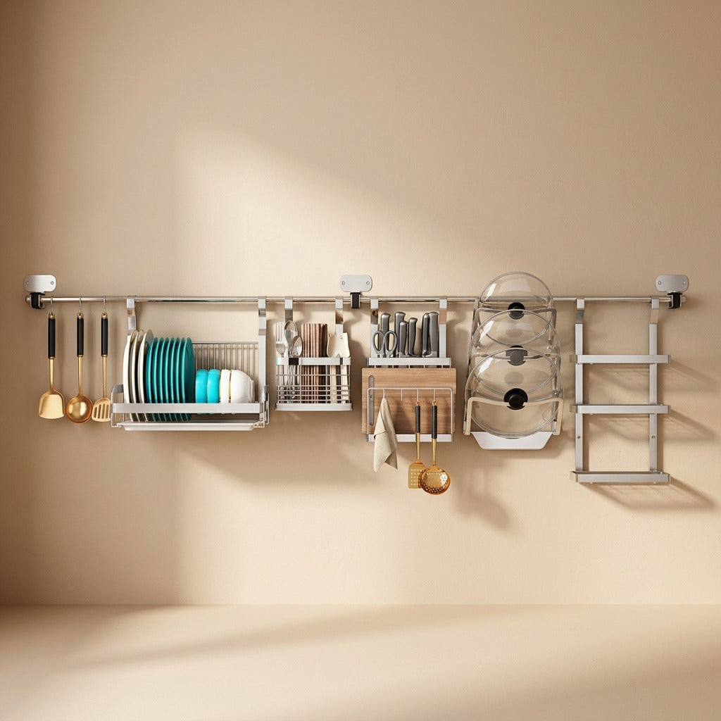 Panrail™ Wall-Mounted Stainless Steel Kitchen Rack