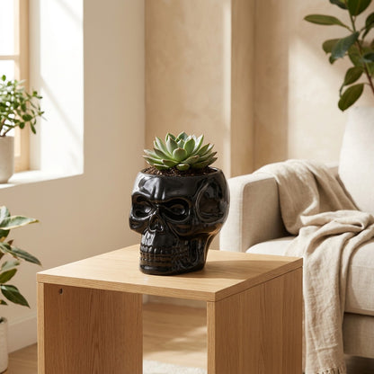 Facebloom™ Character-Head Ceramic Flower Pot in a calm home setting