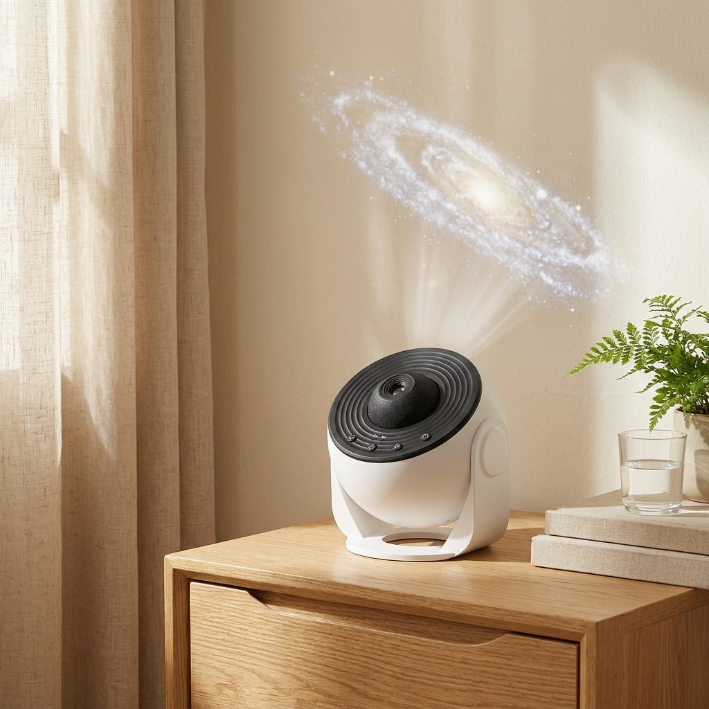 Skyglimmer™ Starry Sky Projection Lamp With USB Power in a calm home setting