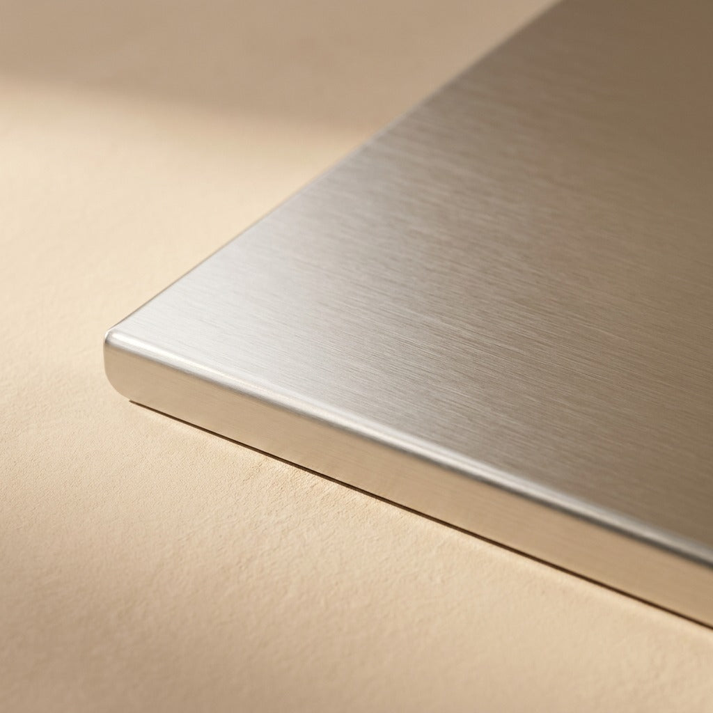 Steelgrain™ Stainless Steel Cutting Board, material and detail close-up