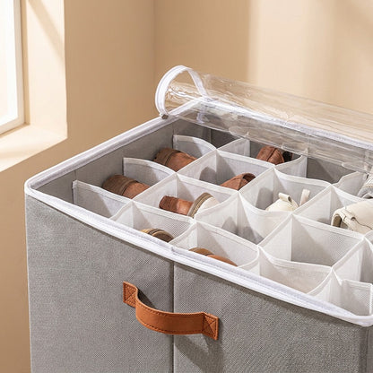 Softfold™ Foldable Fabric Shoe Storage Box, material and detail close-up
