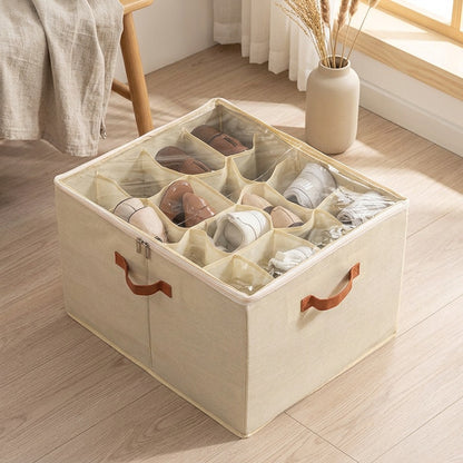 Softfold™ Foldable Fabric Shoe Storage Box, styled close view