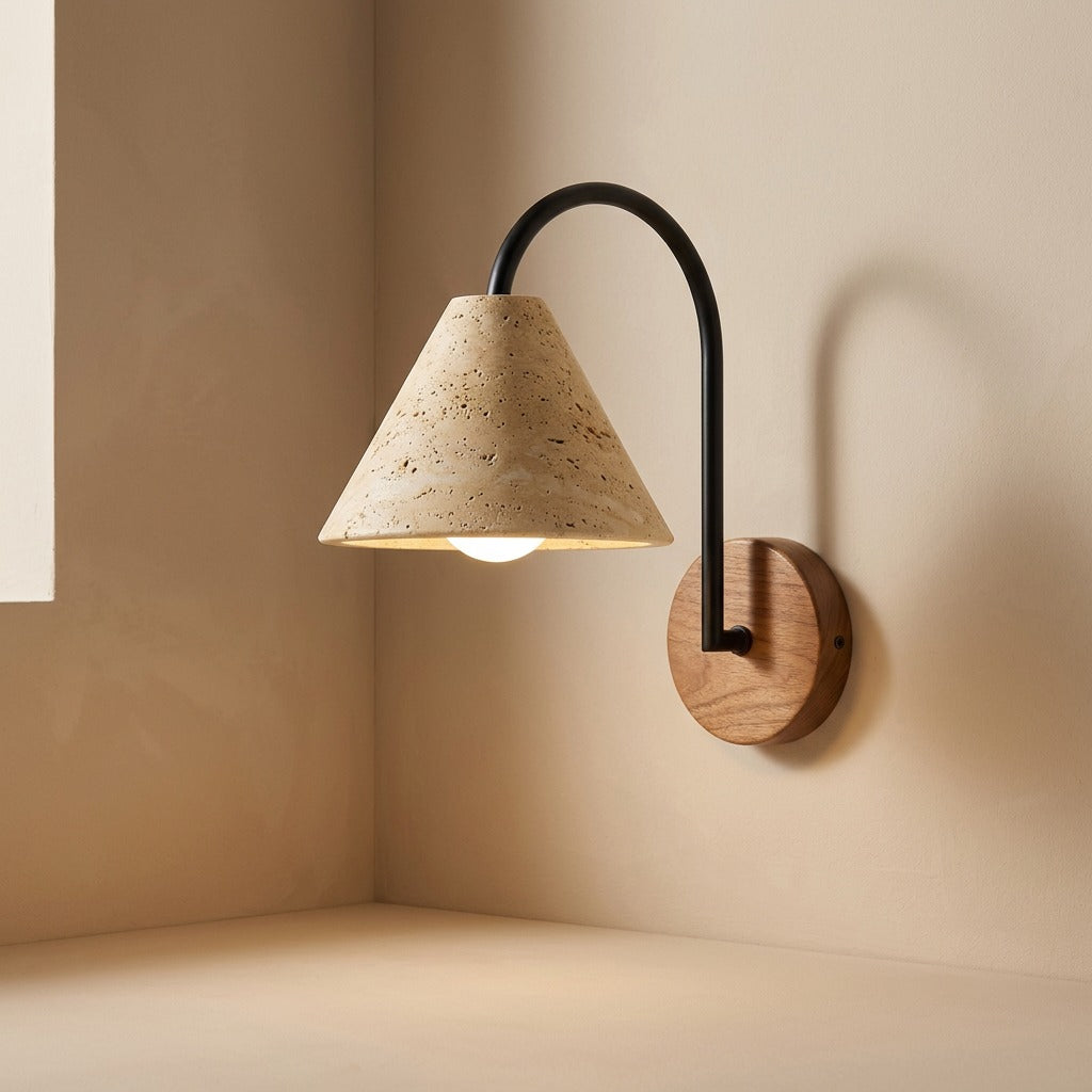 Stonebeam™ Yellow Travertine Wall Lamp