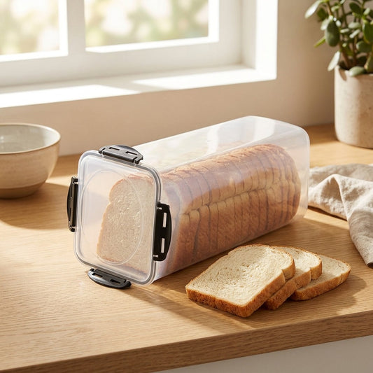 Loafkeep™ Plastic Bread Storage Box in a calm home setting