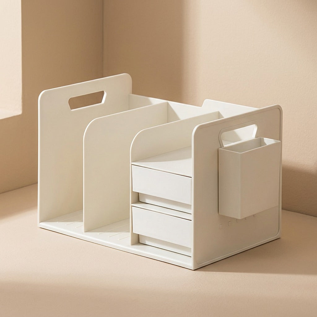 Drawercubby™ Plastic Desktop Storage Rack With Drawer