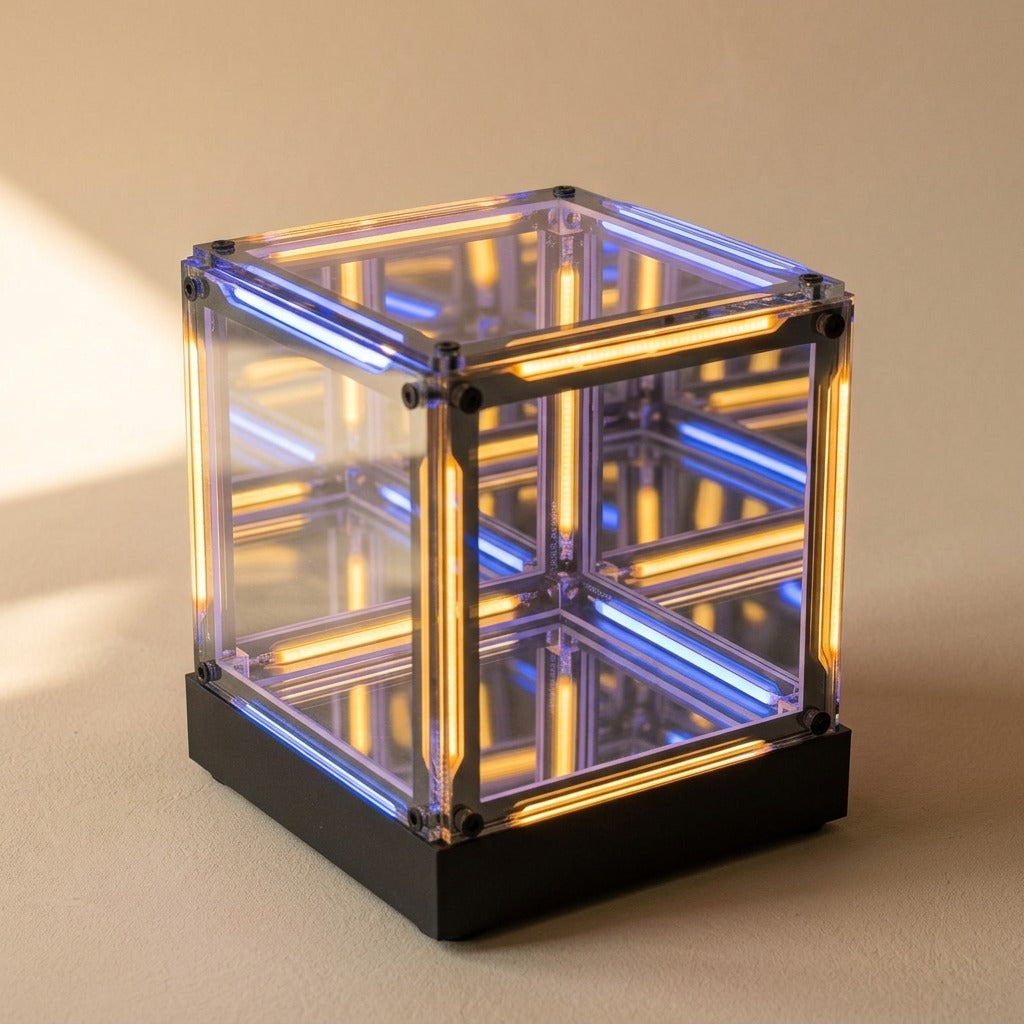 Cubeglow™ Acrylic Cube Night Light, material and detail close-up