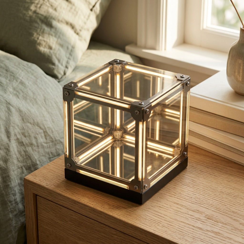 Cubeglow™ Acrylic Cube Night Light, styled close view