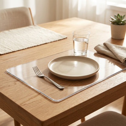 Spillveil™ PVC Table Mat Waterproof Rectangle in a calm home setting