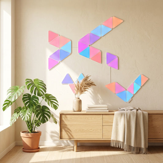 Triray™ Triangle LED Wall Lamp in a calm home setting