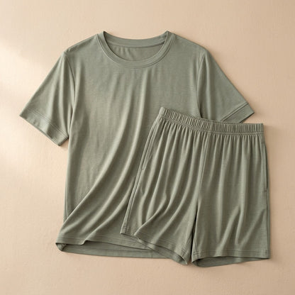 Modalmood™ Modal Home Clothes Pajama Set, material and detail close-up