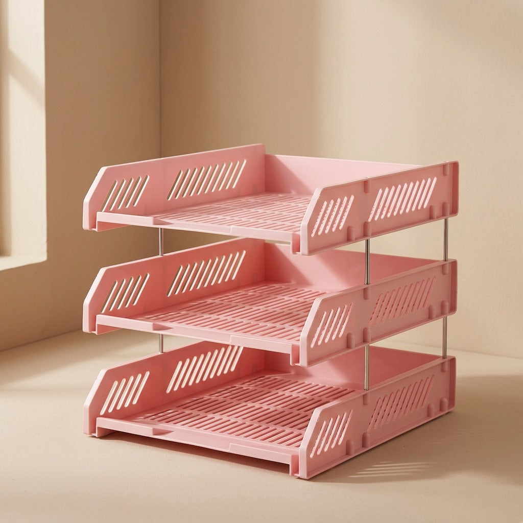 Fileperch™ Plastic Desktop File Tray Storage Rack