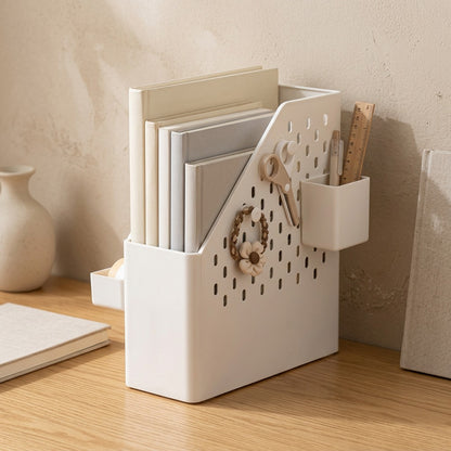 Bookbreeze™ Perforated Plastic Book Storage Box, styled close view