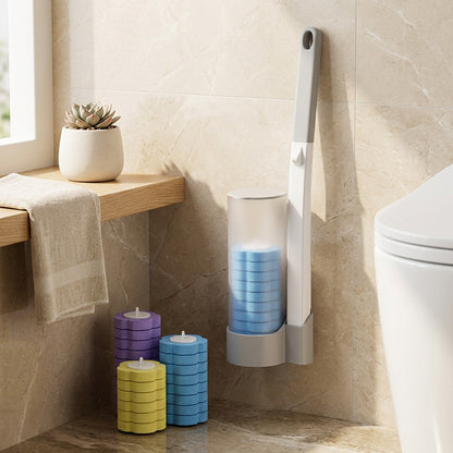 Brushswap™ Disposable Plastic Toilet Brush in a calm home setting