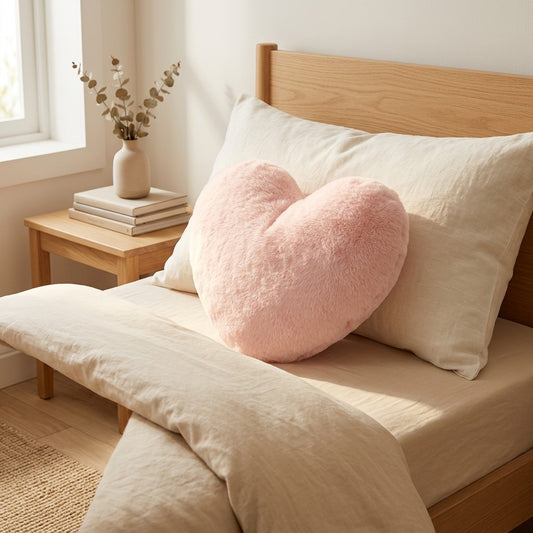 Heartplush™ Plush Heart-Shaped Pillow in a calm home setting