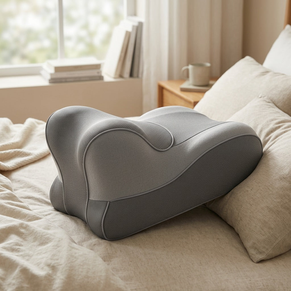 Neckcloud™ Memory Foam Neck Support Pillow, styled close view