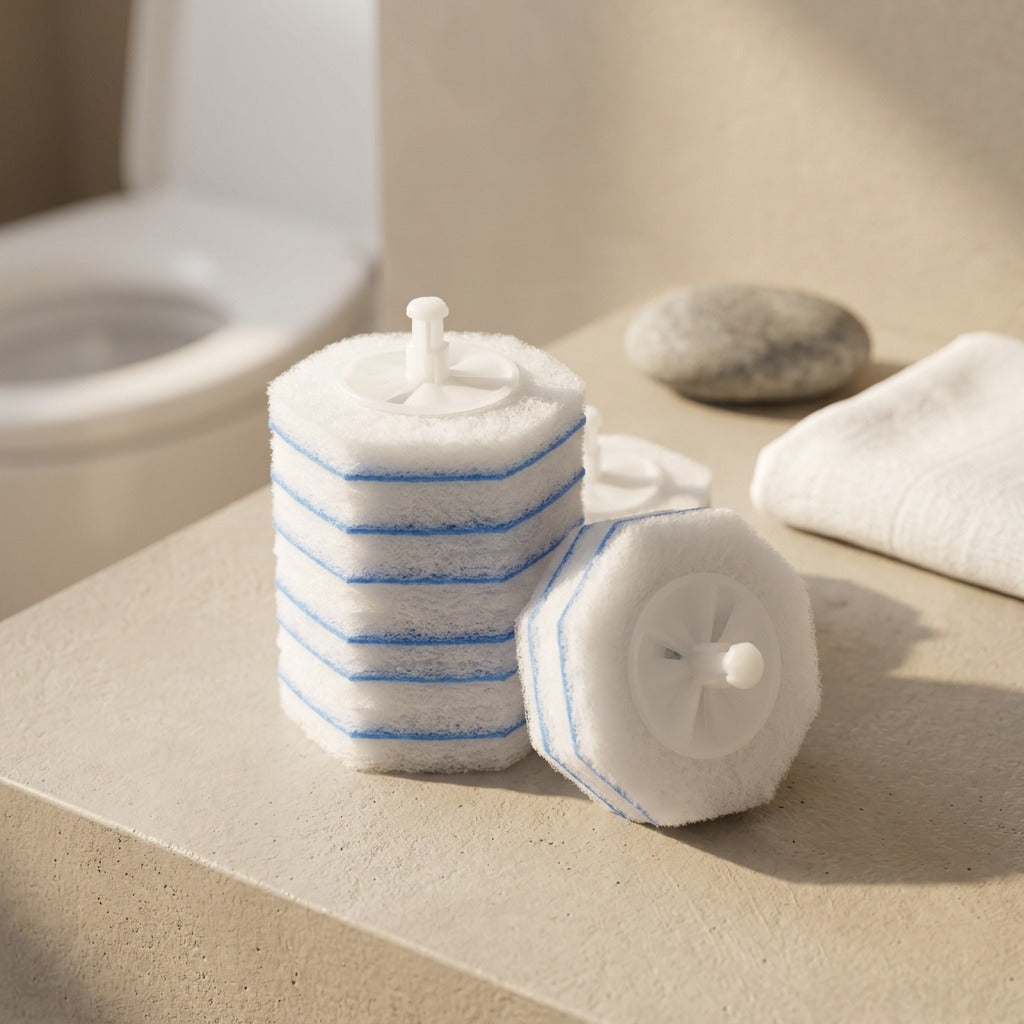 Spongefresh™ Sponge Disposable Toilet Brush Head, styled close view