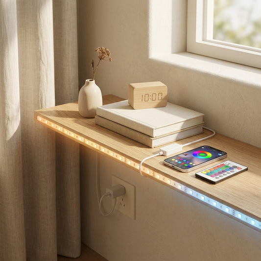 Beatribbon™ RGB Light Strip with Bluetooth Music Control in a calm home setting