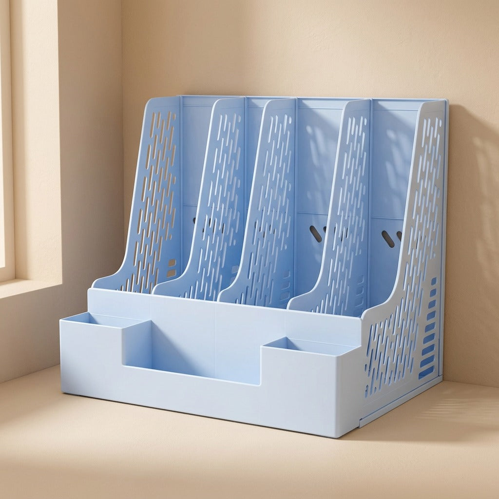 Bookstack™ Four-Column Plastic Desktop Bookshelf